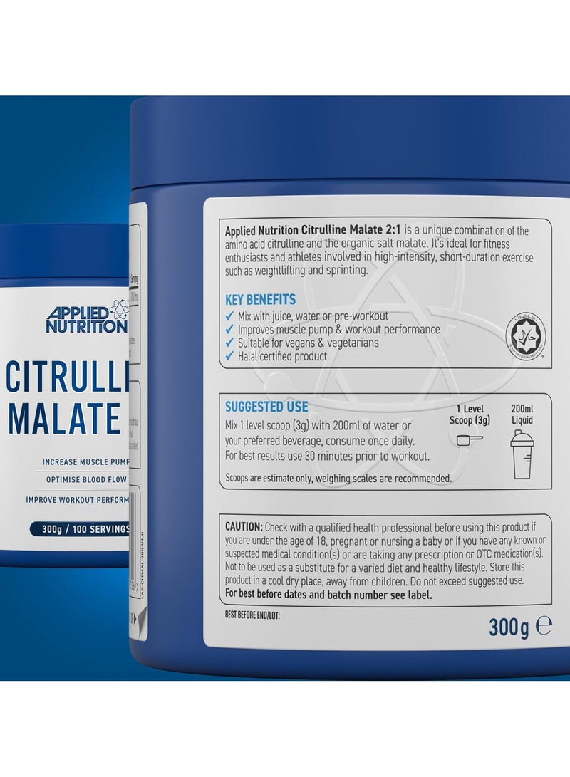 Applied Nutrition Citrulline Malate 2:1 300g 100 Serving Unflavored