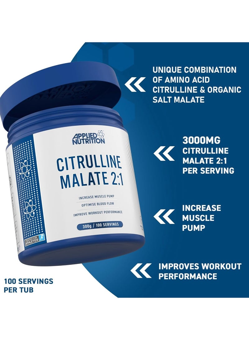 Applied Nutrition Citrulline Malate 2:1 300g 100 Serving Unflavored