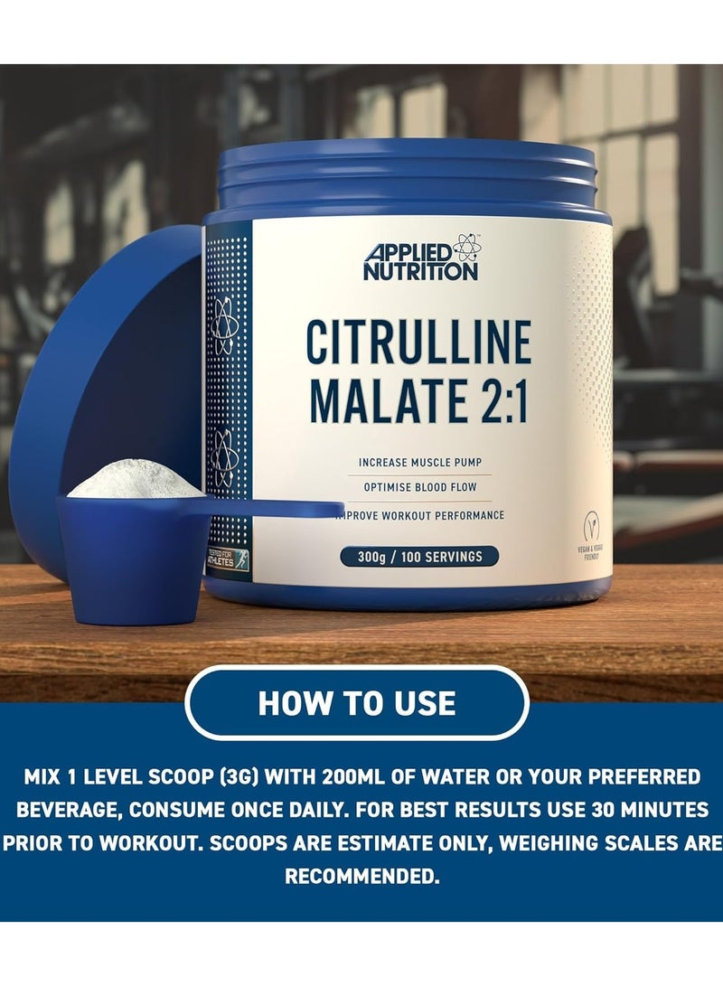 Applied Nutrition Citrulline Malate 2:1 300g 100 Serving Unflavored