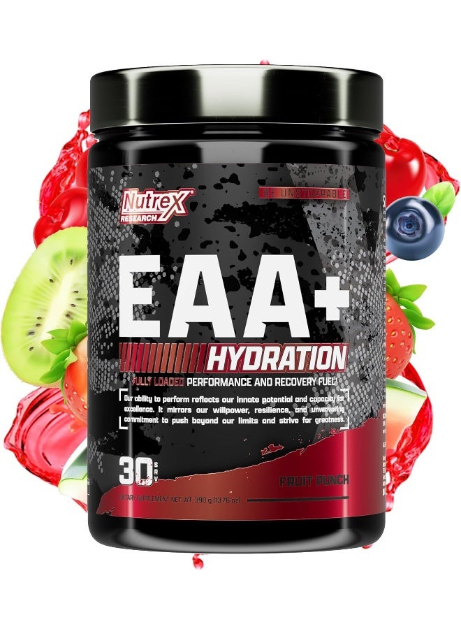 Eaa Hydration + Bcaa Powder Muscle Recovery Strength 8G Essential Amino Acids + Electrolytes 30 Servings Fruit Punch