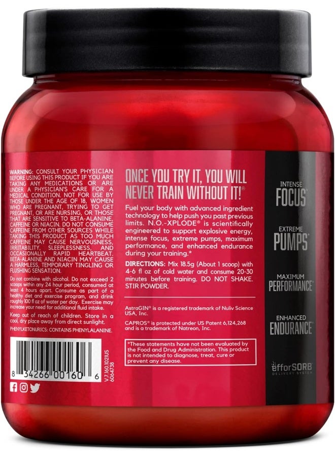 N.O.-Xplode Legendary Pre-Workout Supplement With Creatine Beta-Alanine And Energy