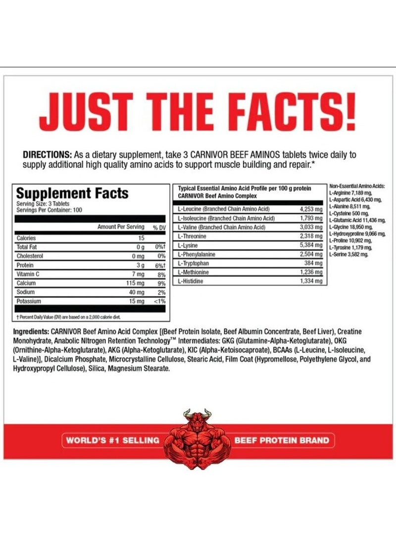 Musclemeds, Carnivor Beef Amino, 300 Tabs