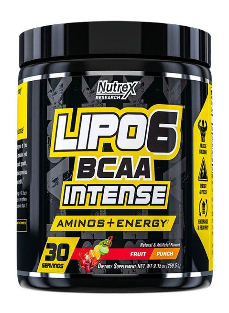 Nutrex, Lipo 6, BCAA, Fruit Punch, 260g, 30 Servings