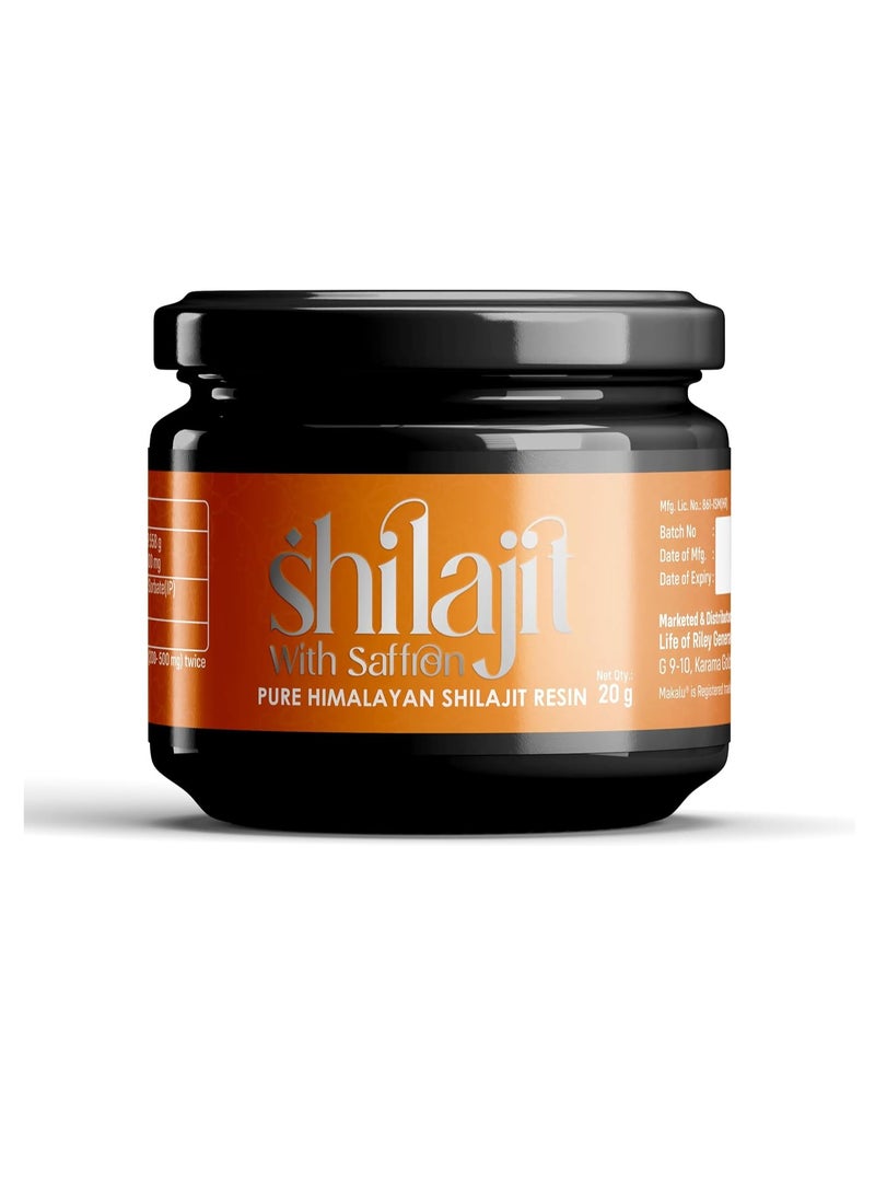 Shilajit With Saffron Pure Himalayan Shilajit Resin 20 g