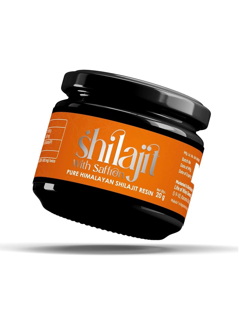 Shilajit With Saffron Pure Himalayan Shilajit Resin 20 g