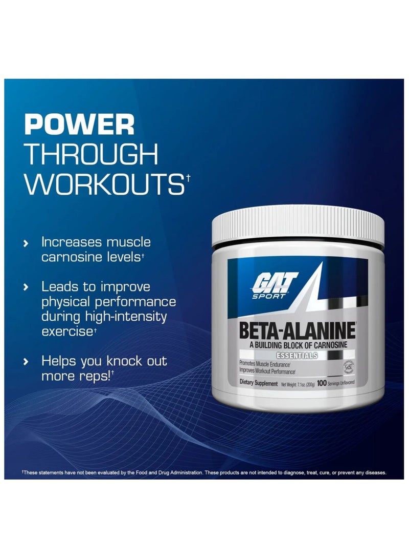 Gat Sport, Beta Alanine, 200g, 100 SV