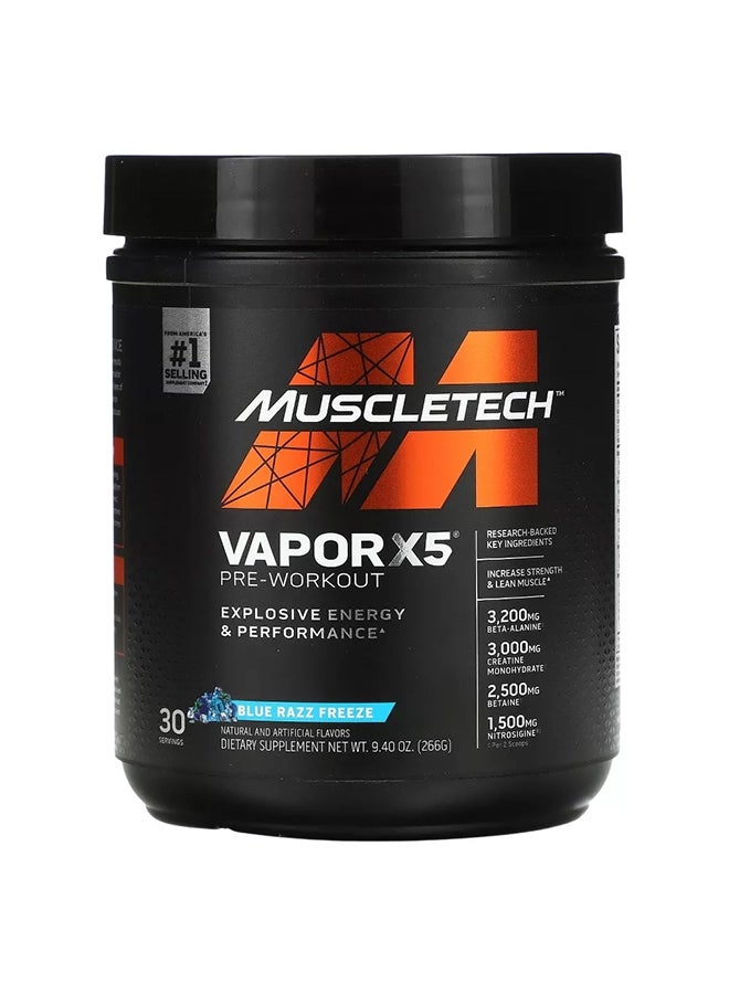 MuscleTech Vapor X5 30 servings Blue Razz Freeze US (RB)