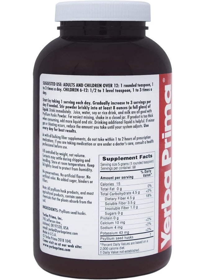 Psyllium Husks Powder 12 Oz (340 G)