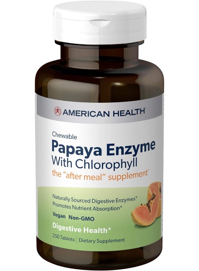 Papaya Enzyme With Chlorophyll 250 Chewable Tablets