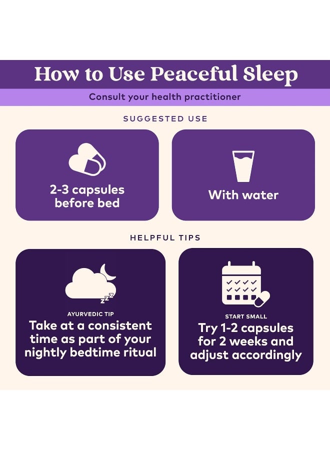 Organic India Peaceful Sleep Herbal Supplement Supports Sleep Cycles Vegan Gluten-Free Usda Certified Organic Non-Gmo Supports Energy & Relaxation 90 Capsules