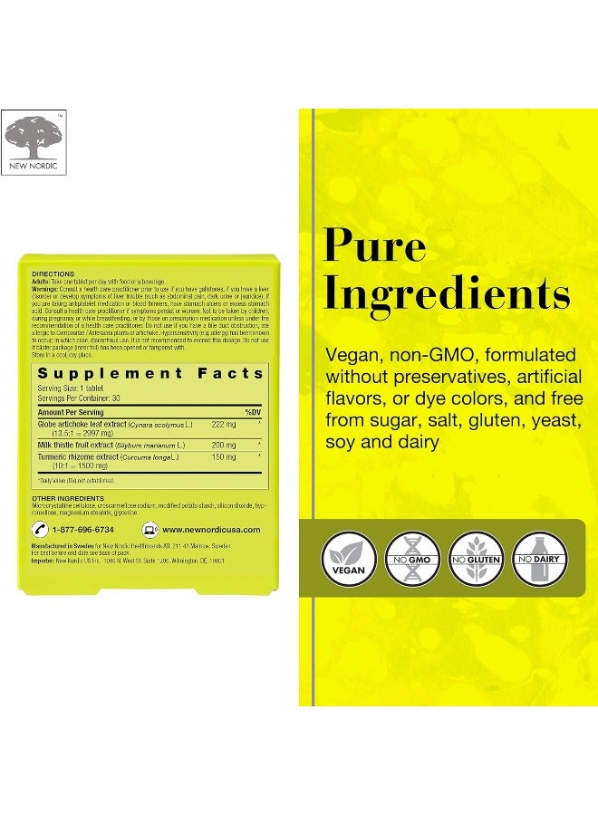Active Liver 30 Tablets Daily Liver Detoxifier And Regenerator With Milk Thistle Extract Artichoke Extract And Turmeric