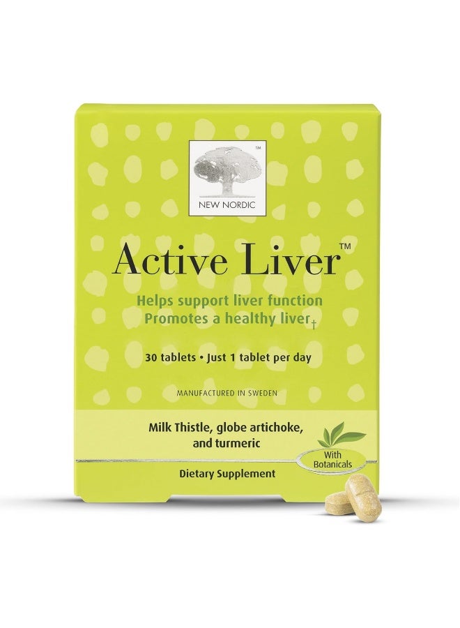 Active Liver 30 Tablets Daily Liver Detoxifier And Regenerator With Milk Thistle Extract Artichoke Extract And Turmeric