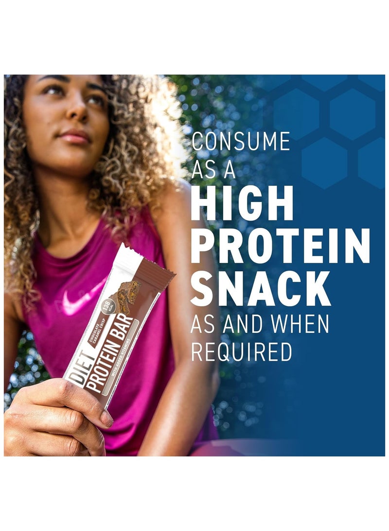 Diet Protein Bar High Protein Low Sugar Protein Snack Bar with Added Vitamins Chocolate Carmel Crisp 45 g pack of 12