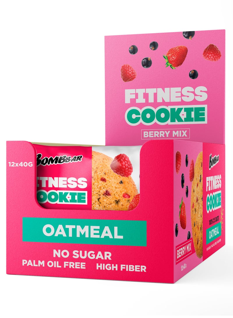 Oatmeal Fitness Cookie Berry Mix Flavor High Fiber 12x40g