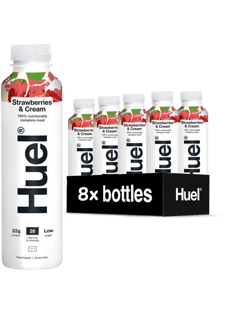 Huel Complete Meal Protein Milkshake Strawberries & Cream Flavor 500ml Pack of 8