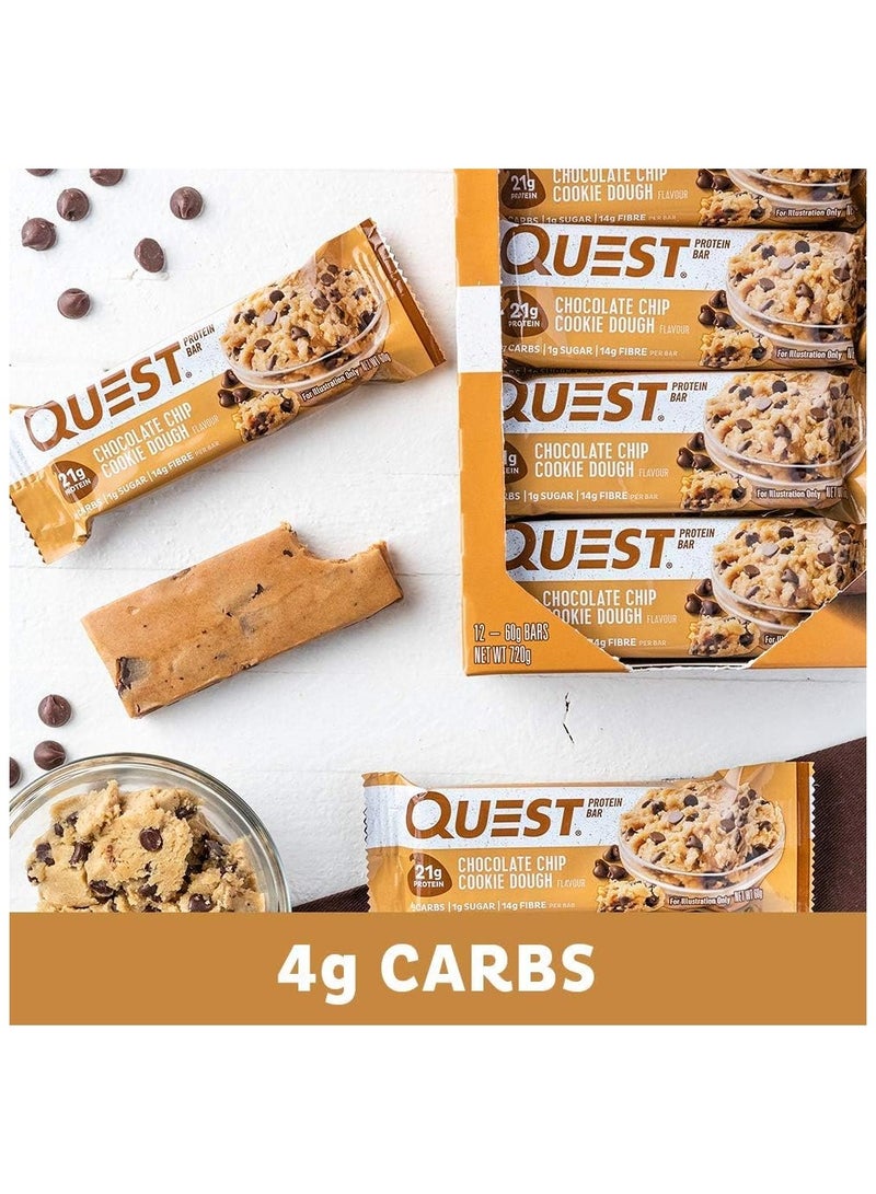 Protein Bar Chocolate Chip Cookie Dough 60g Pack of 12