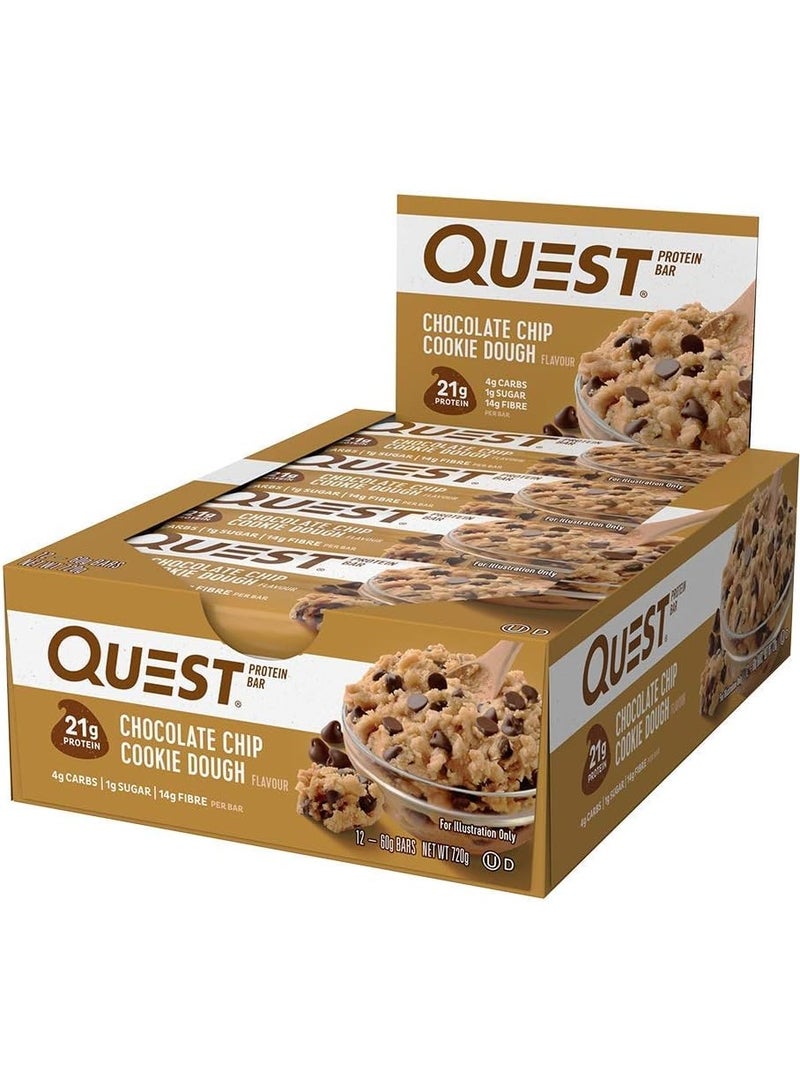 Protein Bar Chocolate Chip Cookie Dough 60g Pack of 12