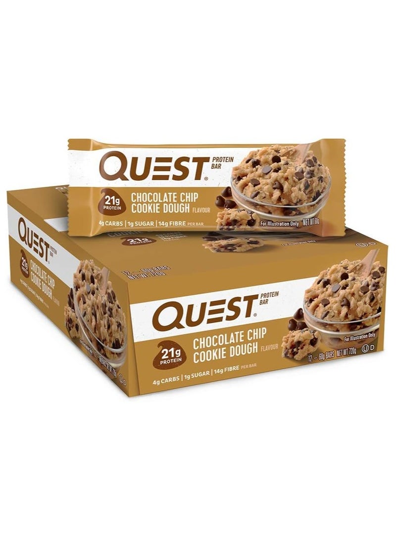 Protein Bar Chocolate Chip Cookie Dough 60g Pack of 12