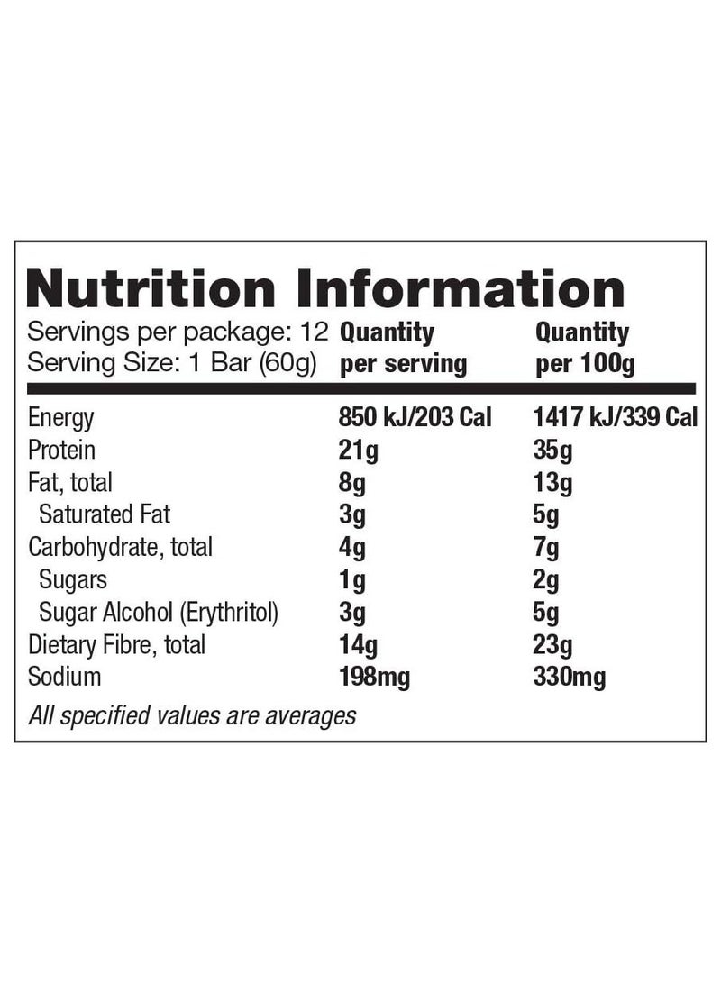 Protein Bar Chocolate Chip Cookie Dough 60g Pack of 12