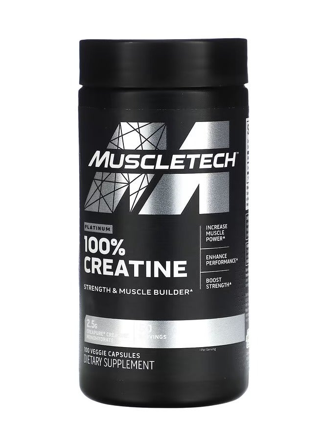 Platinum 100% Creatine 100 Veggie Capsules