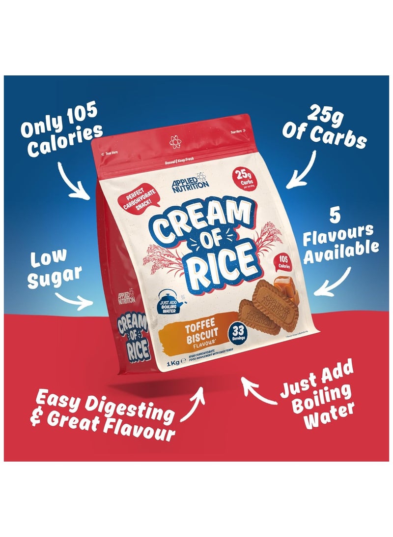 Cream of Rice High Carbohydrate Cream of Rice Supplement Toffee Biscuit Flavour 1 kg