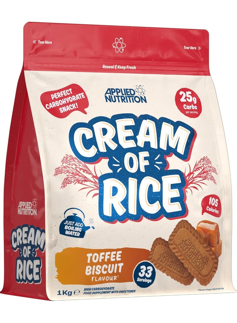 Cream of Rice High Carbohydrate Cream of Rice Supplement Toffee Biscuit Flavour 1 kg