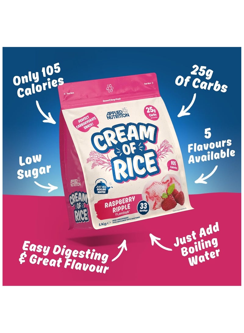 Cream of Rice High Carbohydrate Cream of Rice Supplement Raspberry Ripple Flavour 1 kg