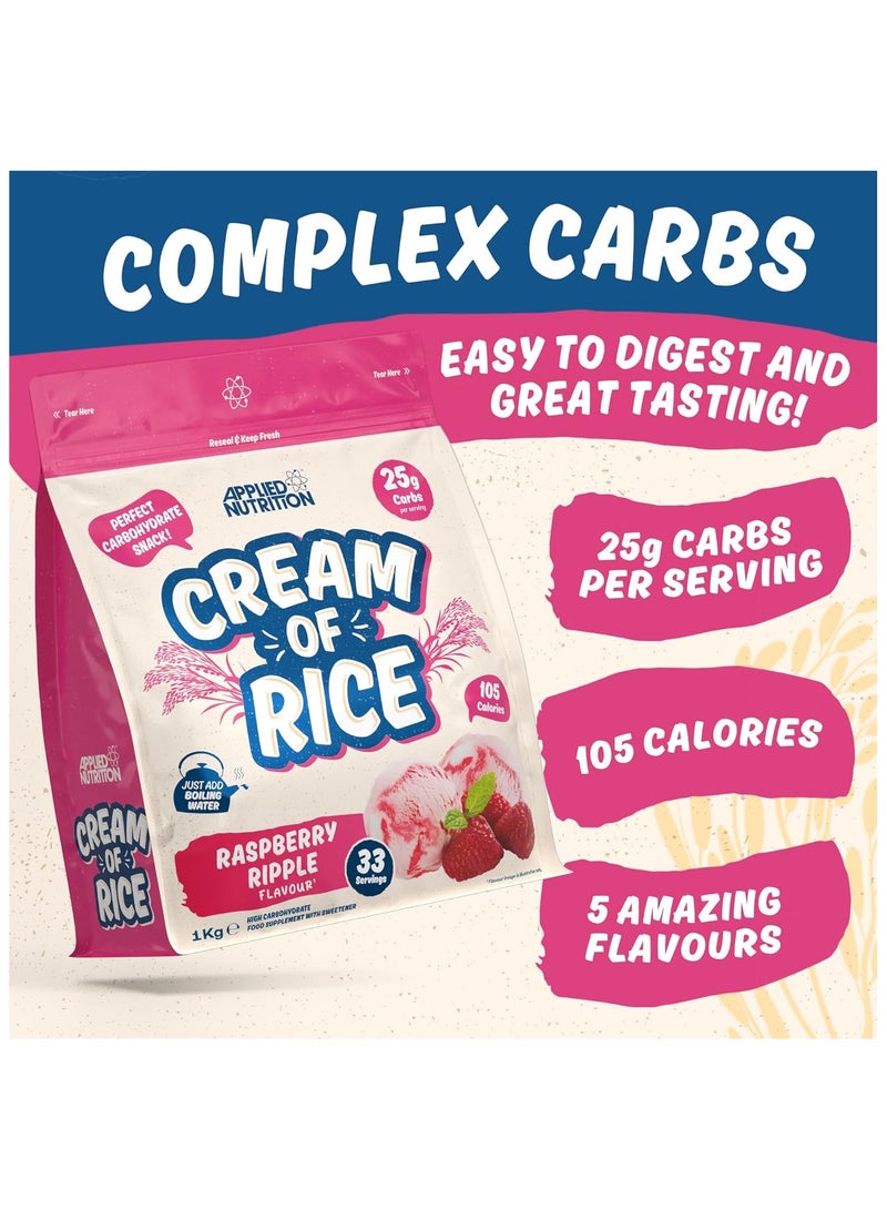 Cream of Rice High Carbohydrate Cream of Rice Supplement Raspberry Ripple Flavour 1 kg