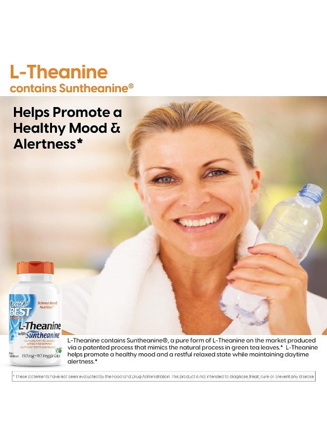 Doctor's Best L-Theanine Contains Suntheanine, Helps Reduce Stress & Sleep, Non-GMO, Gluten Free, Vegan, 150 mg (DRB-00197), 90 Count