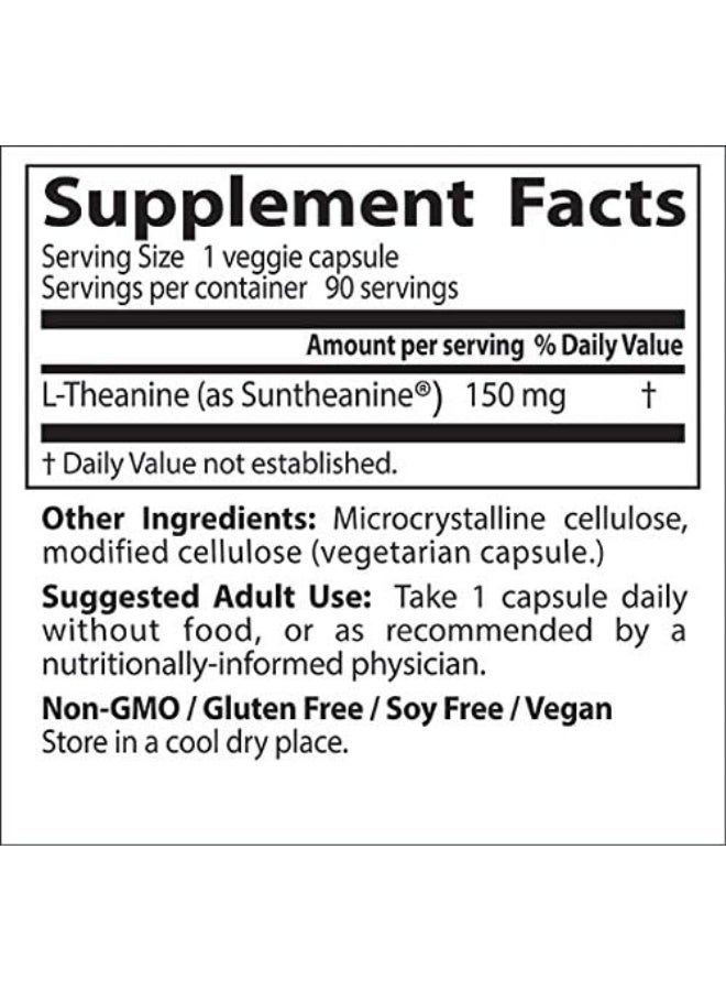 Doctor's Best L-Theanine Contains Suntheanine, Helps Reduce Stress & Sleep, Non-GMO, Gluten Free, Vegan, 150 mg (DRB-00197), 90 Count