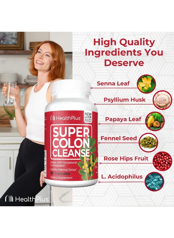 Super Colon Cleanse Capsules With Herbs And Acidops 500Mg 60 Count