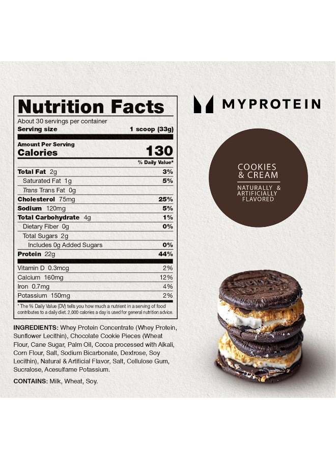 Myprotein Impact Whey Protein Cookies & Cream Pouch 2.2Lbs