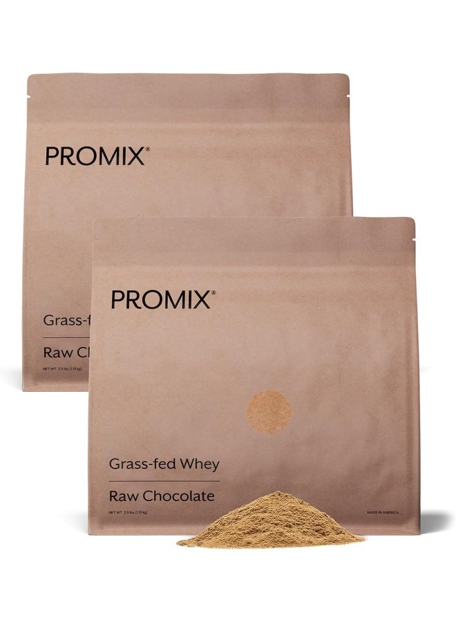 Whey Protein Powder Raw Chocolate 5Lb Bulk Grass-Fed & 100% All Natural Gluten-Free & Keto-Friendly