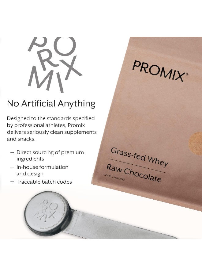 Whey Protein Powder Raw Chocolate 5Lb Bulk Grass-Fed & 100% All Natural Gluten-Free & Keto-Friendly