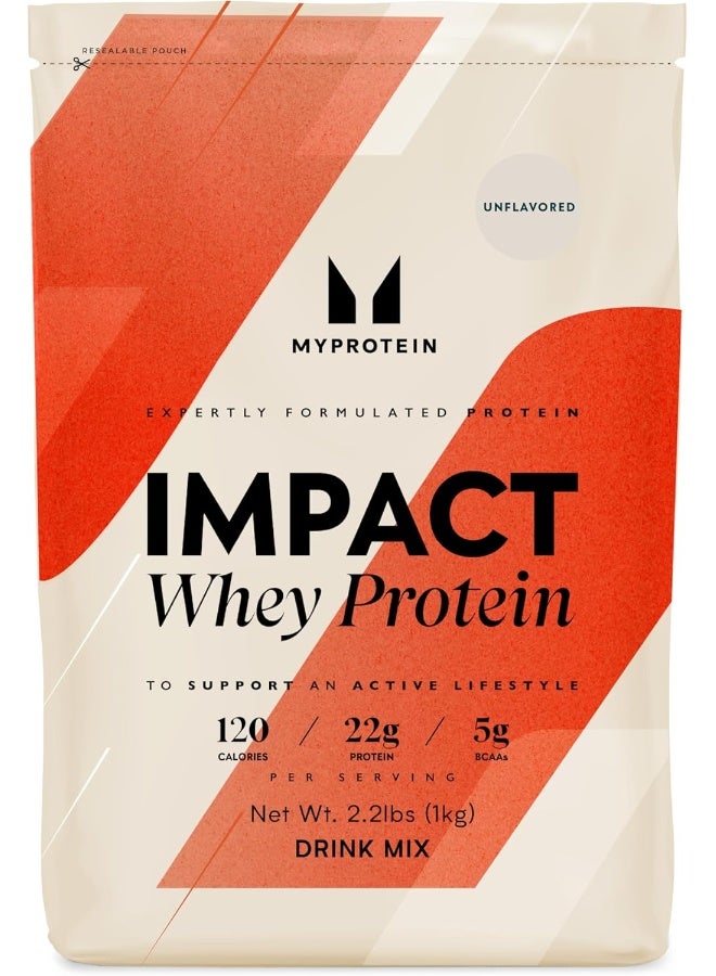Myprotein Impact Whey Protein Blend Unflavored 2.2 Lbs (40 Servings)