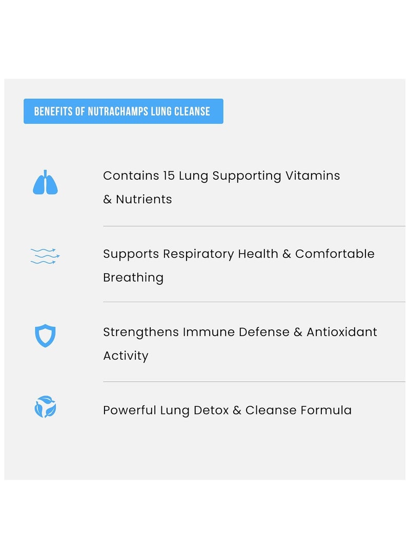 Lung Detox & Cleanse With 3000 mg Mullein Leaf Equivalent 60 Vegan Capsules