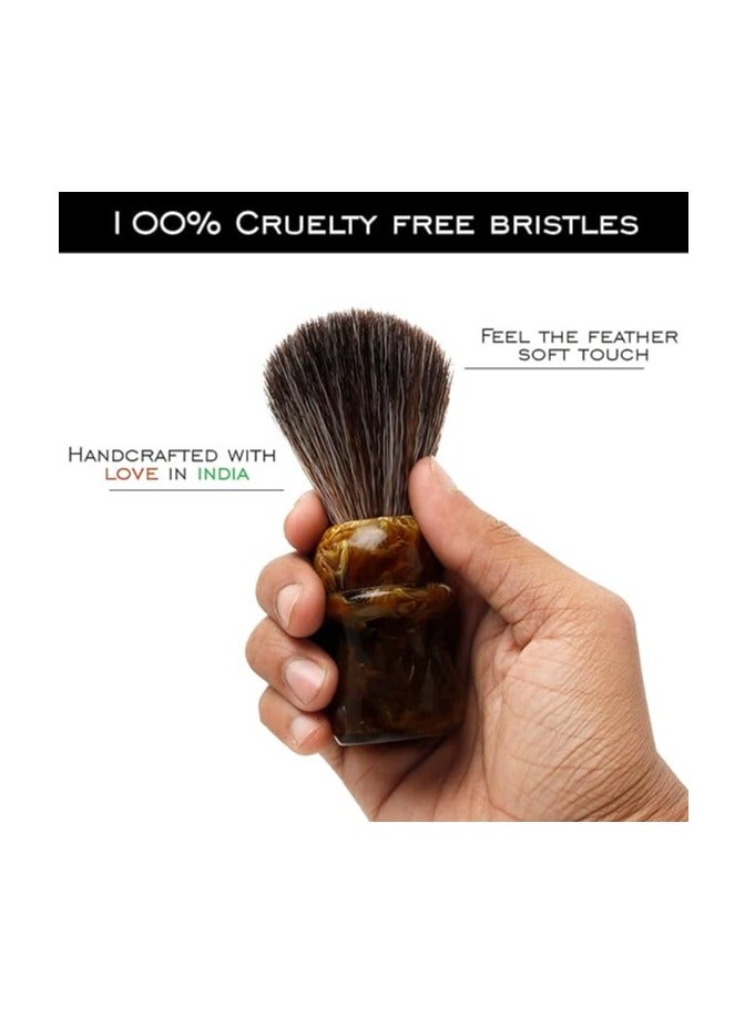 Premium Shaving Brush for Men | Cruelty-Free Imitation Badger Bristles for a Luxurious Wet Shaving Experience | Thick Dense Knot & Handcrafted Ergonomic Handle for Delightful Shaving