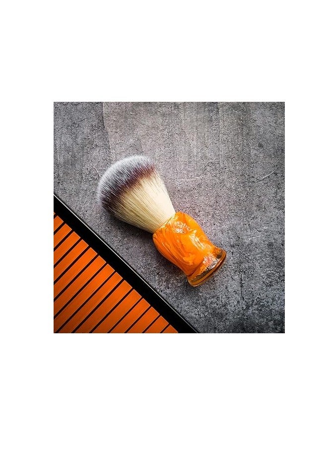 Premium Soft Shaving Brush for Men |Firefly Edition| Experience Luxury Shaving with Cruelty-Free Bristles & Vibrant Orange Ergonomic Handle | Handcrafted with Passion in India