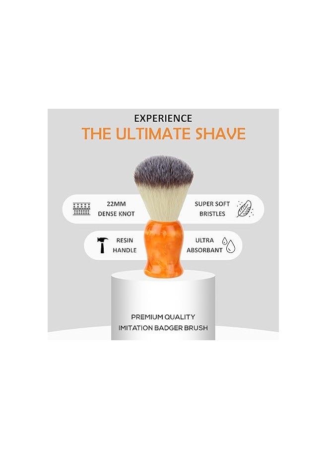 Premium Soft Shaving Brush for Men |Firefly Edition| Experience Luxury Shaving with Cruelty-Free Bristles & Vibrant Orange Ergonomic Handle | Handcrafted with Passion in India