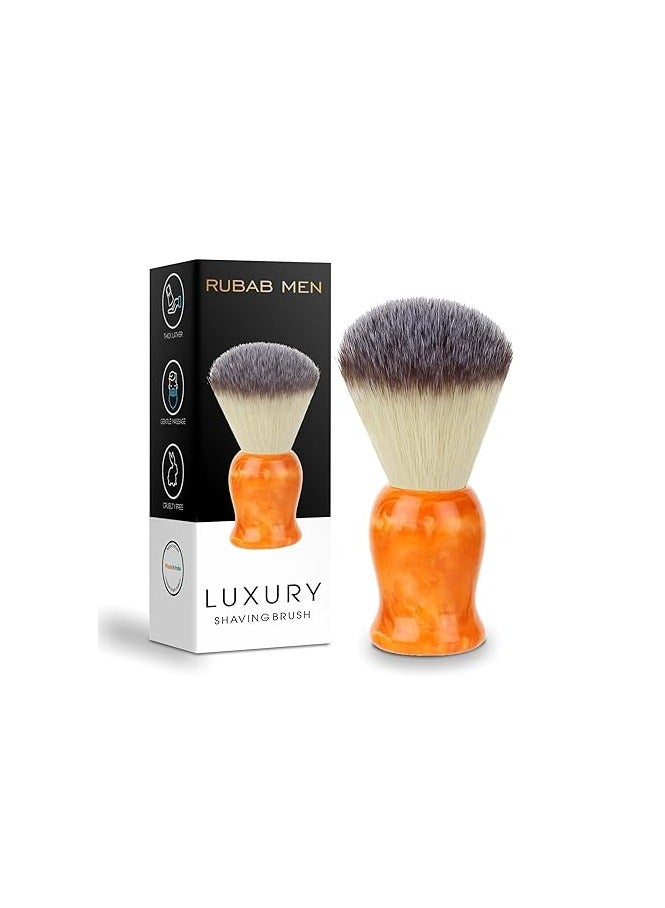 Premium Soft Shaving Brush for Men |Firefly Edition| Experience Luxury Shaving with Cruelty-Free Bristles & Vibrant Orange Ergonomic Handle | Handcrafted with Passion in India