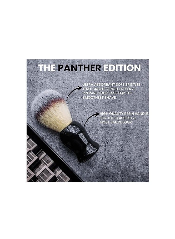 Premium Soft Shaving Brush for Men |Panther Edition| - Experience Luxury Shaving with Cruelty-Free Bristles & Elegant Black-Toned Handle | Handcrafted with Passion in India