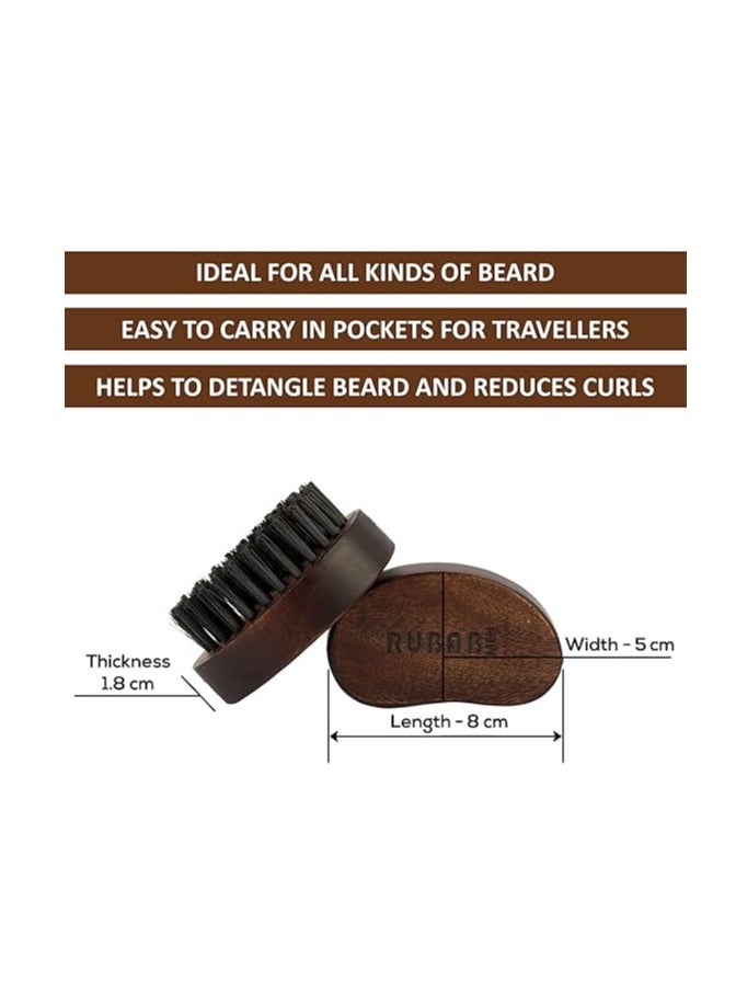 Beard Grooming 4-in-1 Kit for Men | Beard Brush, Hair & Beard Softener Balm, L-Shaped Beard Shaper Tool & Wooden Beard Comb for Men | Pack of 4