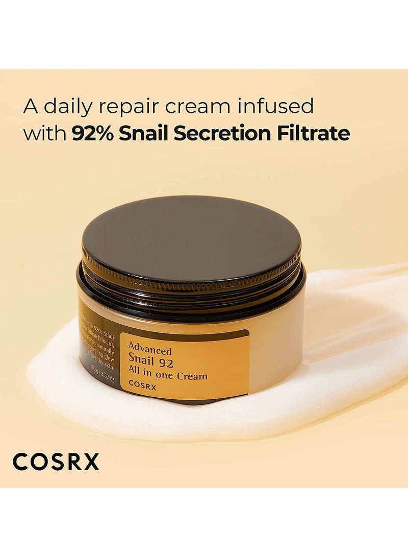 Advanced Snail 92 All-In-One Cream Moisturizer Enriched With 92% Of Snail Mucin 100grams