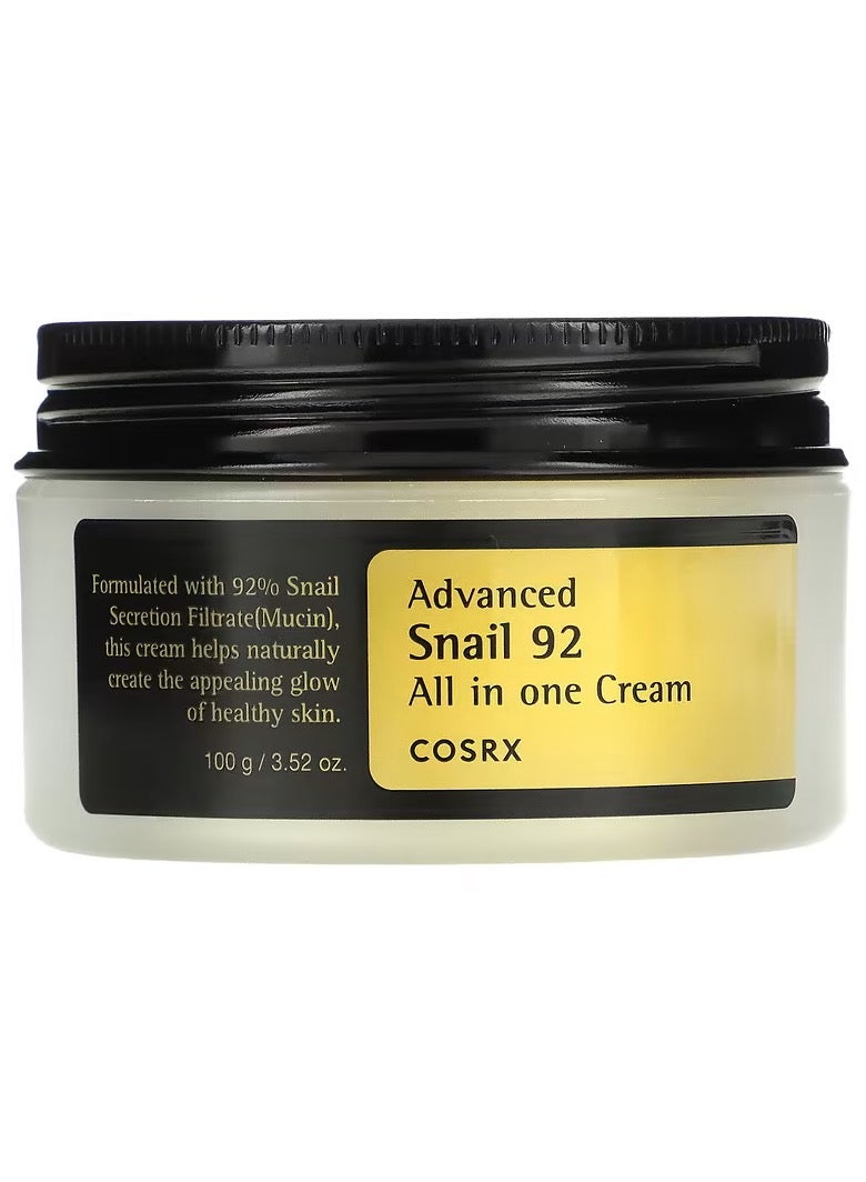 Advanced Snail 92 All-In-One Cream Moisturizer Enriched With 92% Of Snail Mucin 100grams