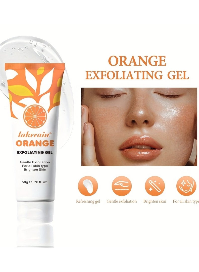 50g Orange Exfoliating Gel Dead Skin Exfoliating Gel Scrub Face Body Skin Natural Orange Peeling Gel Face Scrub Removes Dead Skin and Calluses Deep Cleansing Moisturizing Facial Exfoliator