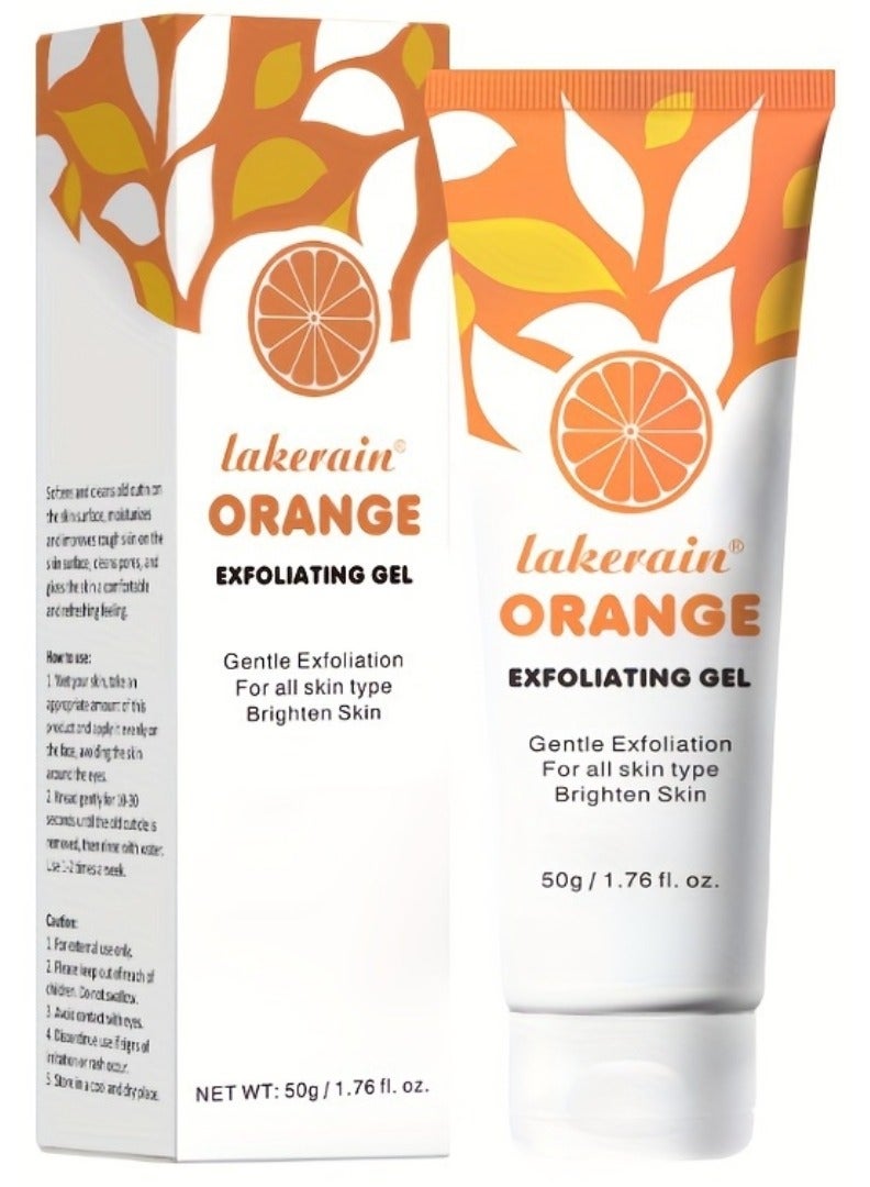 50g Orange Exfoliating Gel Dead Skin Exfoliating Gel Scrub Face Body Skin Natural Orange Peeling Gel Face Scrub Removes Dead Skin and Calluses Deep Cleansing Moisturizing Facial Exfoliator