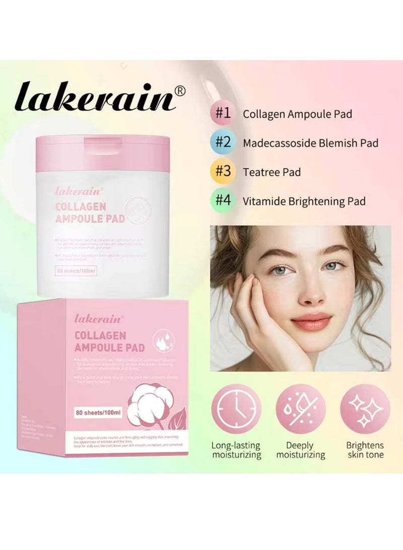 80Pcs 100ml Vitamide Brightening Pad 100ml Vitamide Brightening Pads Helps Improve Skin Tone Reduce Blemishes and Improve Blemishes on Oily Skin Hydrating Moisturizing Nourishing Pads 04