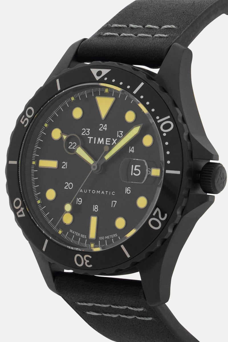 Men TW2U10000 Round Analog Watches 41 mm, Black