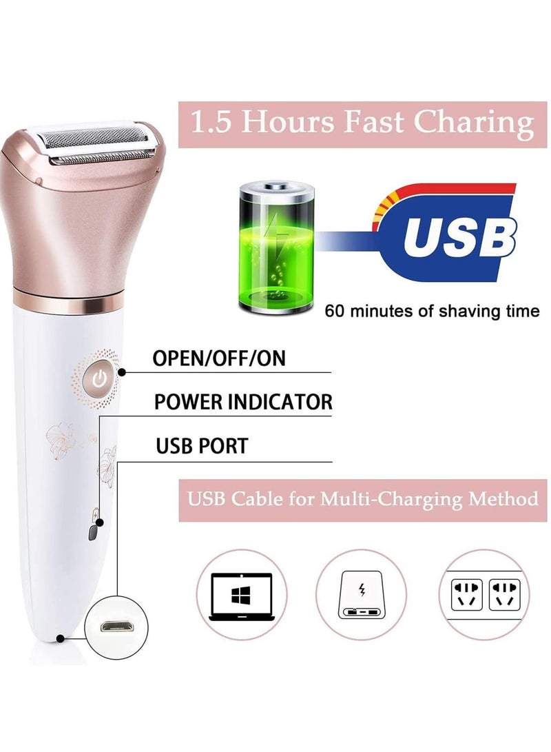 Electric Razor for Women Painless 2 In 1 Ladies Shaver Face Leg and Underarm Epilator Rechargeable Wet and Dry Cordless Ladies Shaver