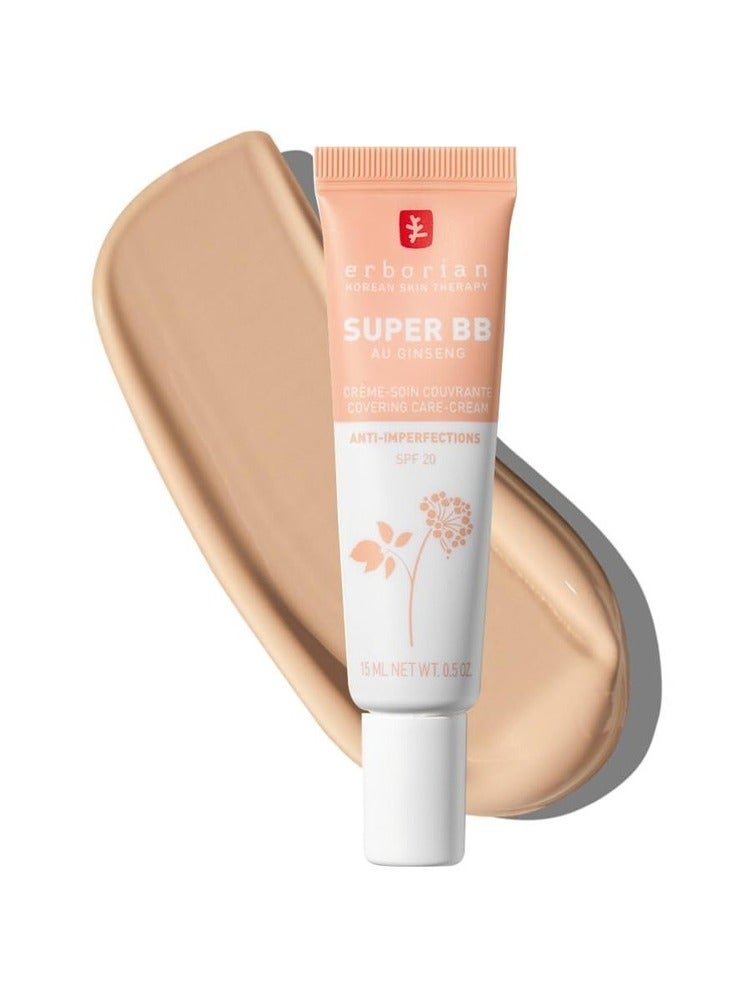 ERBORIAN Super BB Cream Au Ginseng Clair 15ml - High Coverage, Flawless Finish